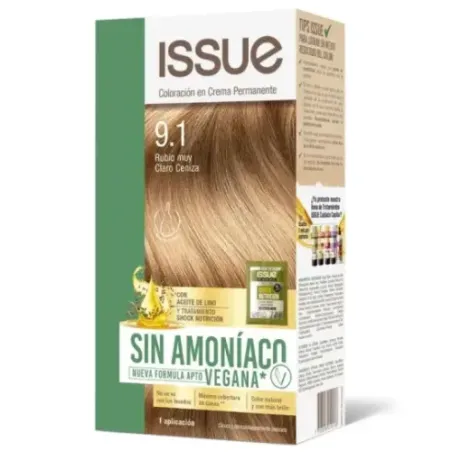 Issue Kit Sin Amoniaco N 9.1 Color Rubio Muy Claro Ceniza