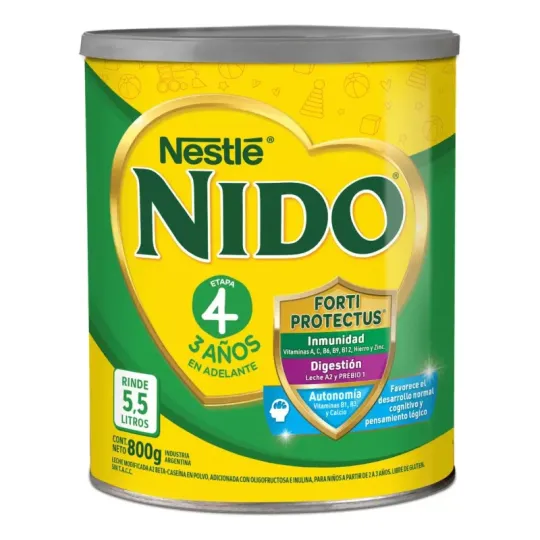 Nido® 4 Leche Infantil En Polvo Infantil Prebio3 Lata 800 G