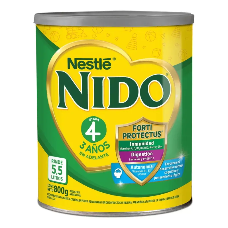 Nido® 4 Leche Infantil En Polvo Infantil Prebio3 Lata 800 G