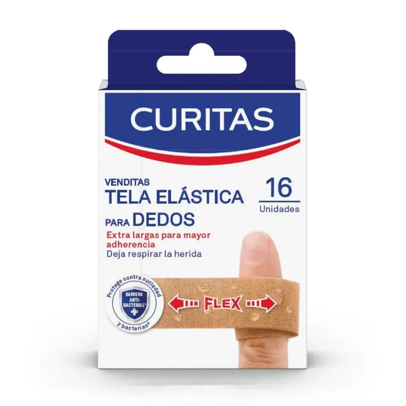 Curitas Apositos Para Dedos Tela Elastica (16 Unidades)