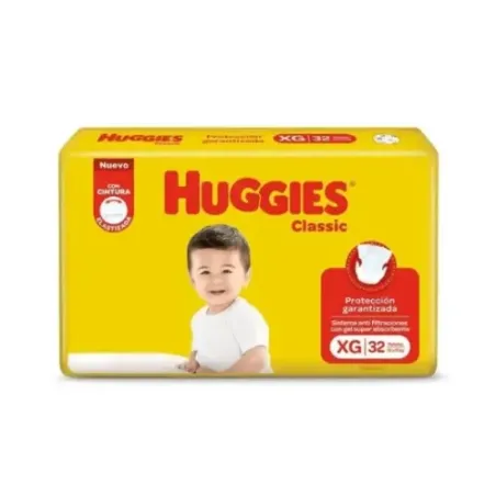Huggies Pañales Classic Xg (32 Unidaes)