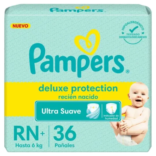 Pampers Pañales Deluxe Protection Rn+ (36 Unidades)