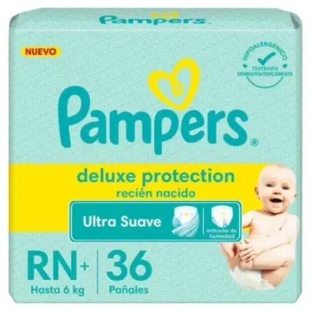 Pampers Pañales Deluxe Protection Rn+ (36 Unidades)