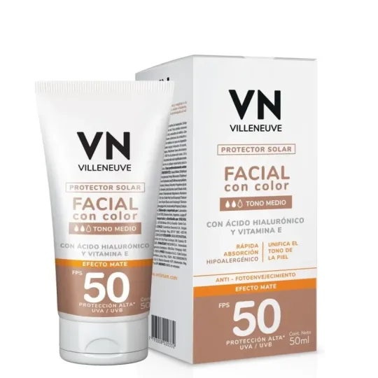 Vn Protector Solar Facial Tono Medio Fps50 50 Ml