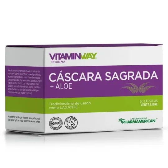 Vitamin Way Laxante Cascara Sagrada + Aloe Por 60 Capsulas.