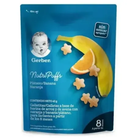 Gerber Nutrisnack Banana Y Naranja 42 Gr