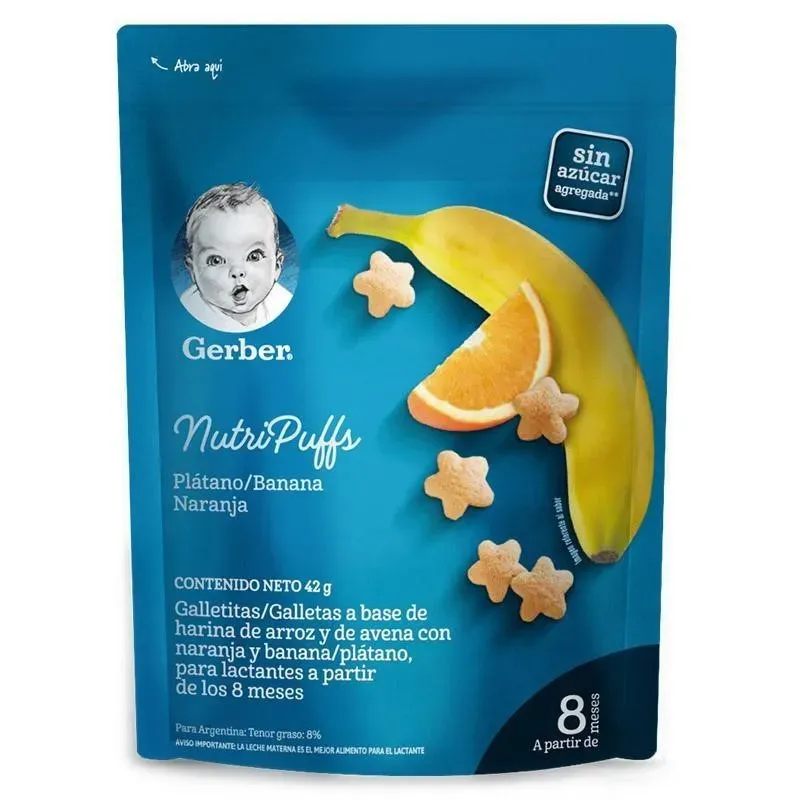 Gerber Nutrisnack Banana Y Naranja 42 Gr