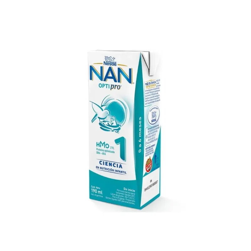 Leche Infantil Líquida Nestlé Nan 1 Optipro 0-6 Meses Brick X 190