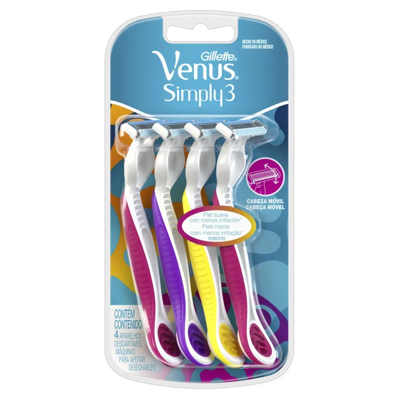 Gillette Máquina Para Afeitar Descartable Venus Simply3 (4 Unidad