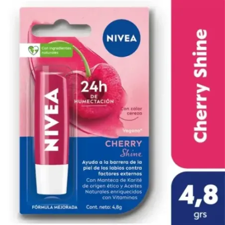 Nivea Protector Labial Humectante Cherry Shine Para Todo Tipo De