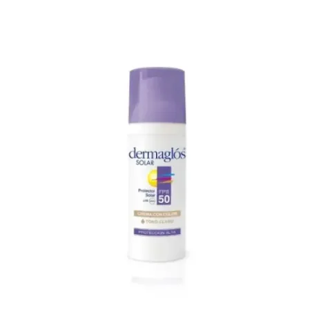 Dermaglos Protector Solar Fps 50 Facial Con Color Tono Claro Crem