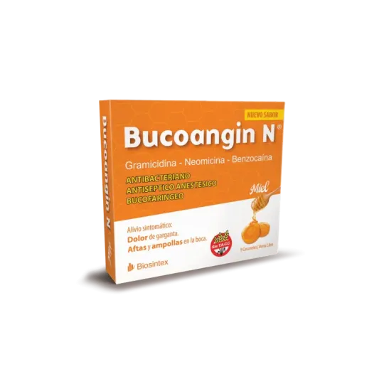 Bucoangin N Caramelos Antibioticos Sabor Miel X 9u. Biosintex