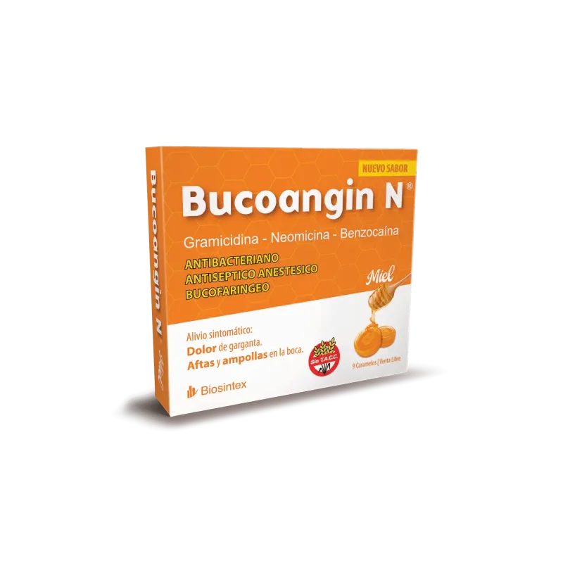Bucoangin N Caramelos Antibioticos Sabor Miel X 9u. Biosintex