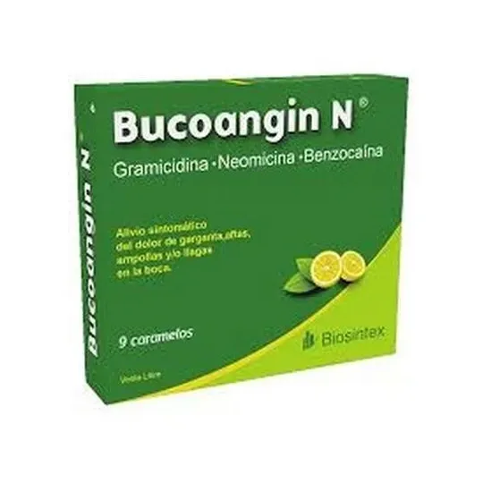 Bucoangin N Caramelos Antibioticos Sabor Limon X 9u. Biosintex