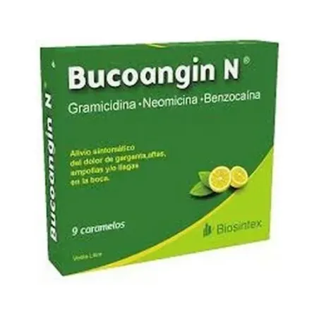Bucoangin N Caramelos Antibioticos Sabor Limon X 9u. Biosintex