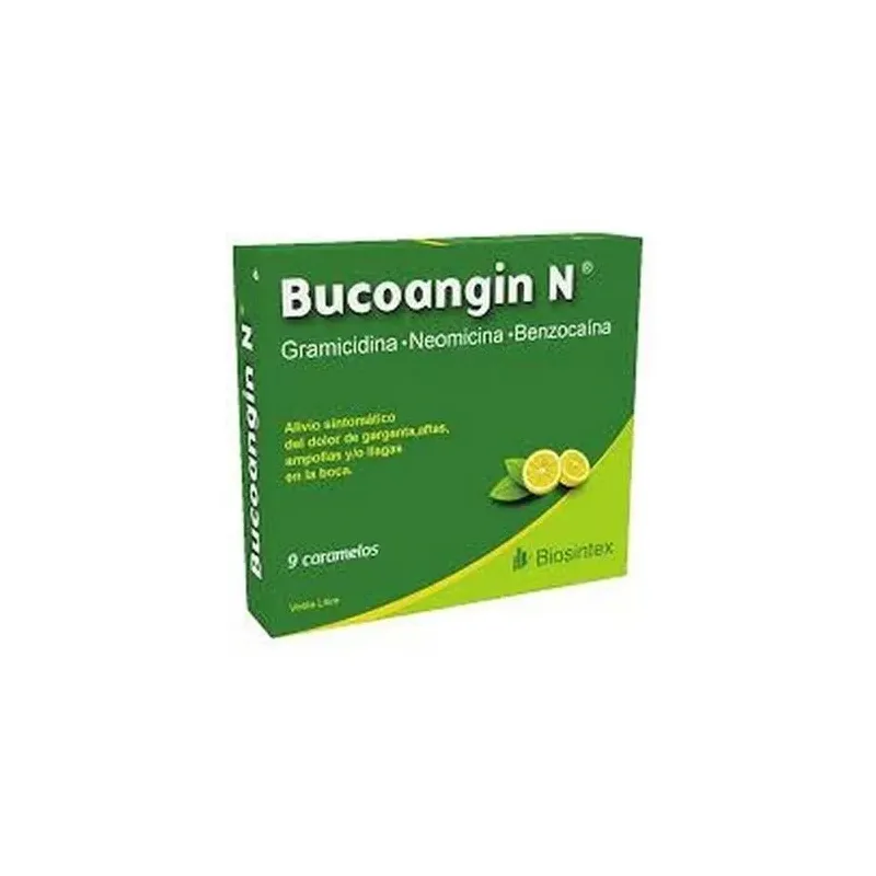 Bucoangin N Caramelos Antibioticos Sabor Limon X 9u. Biosintex