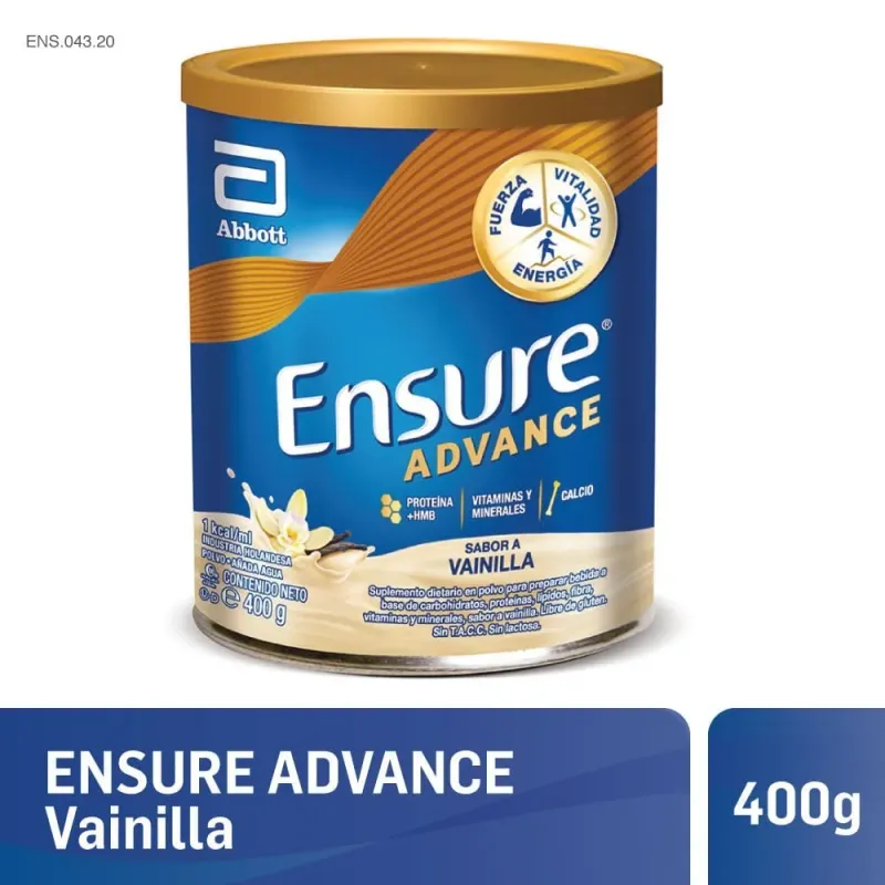 Ensure Suplemento Nutricional Advance Sabor Vainilla Lata 400 Gr