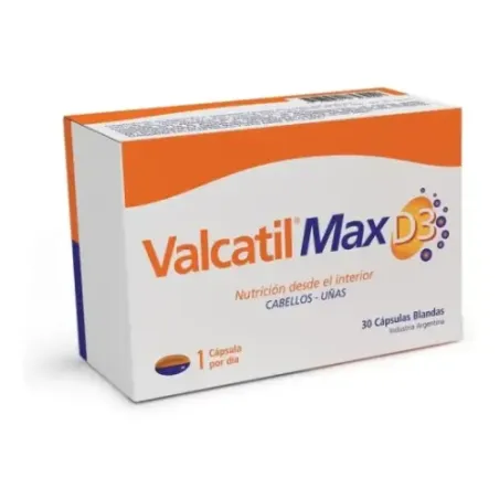 Valcatil Max D3 Suplemento Nutrición Cabellos Uñas 30 Cáps Unico