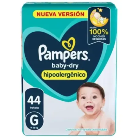 Pañales Pampers Baby Dry Hipoalergénico G