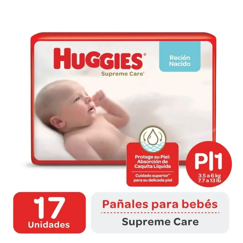 Huggies Pañales Supreme Care P (17 Unidades)