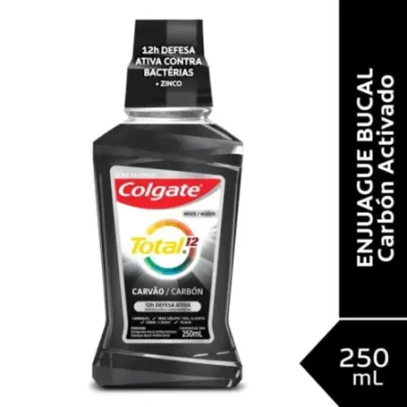 Colgate Enjuague Bucal Total 12 Carbon Activado 250 Ml