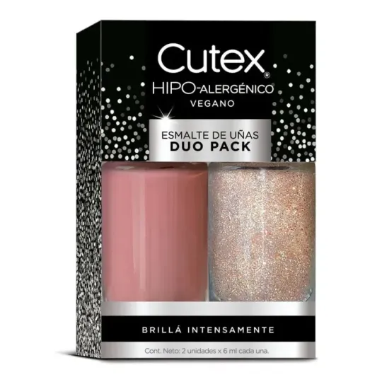 Cutex Esmalte Pack Duo Glitter Celebracion/rosa