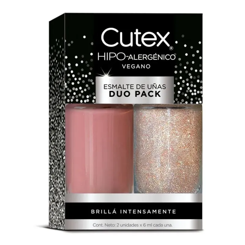 Cutex Esmalte Pack Duo Glitter Celebracion/rosa