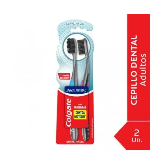 Colgate Cepillo De Dientes 360 Antibacterial 2x1