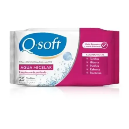 Q Soft Toallas Desmaquillantes Agua Micelar (25 Unidades)