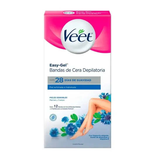 Veet Banda Depilatorias Corporales Para Piel Sensible (12 Unidade