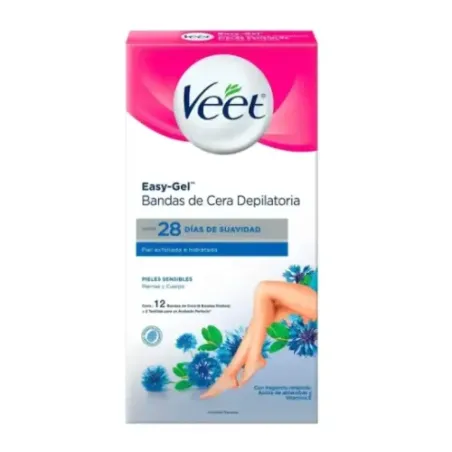 Veet Banda Depilatorias Corporales Para Piel Sensible (12 Unidade