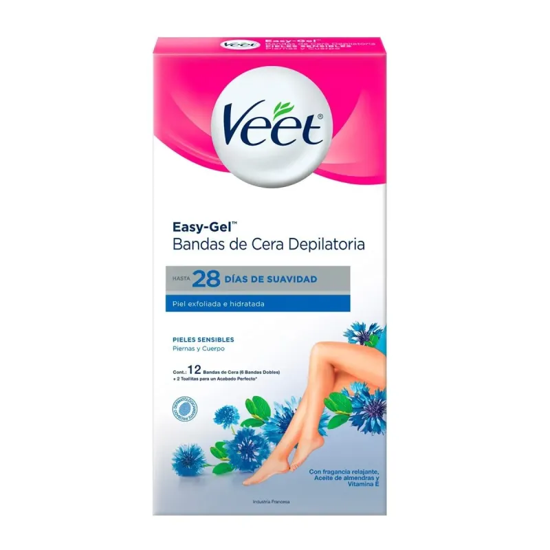 Veet Banda Depilatorias Corporales Para Piel Sensible (12 Unidade