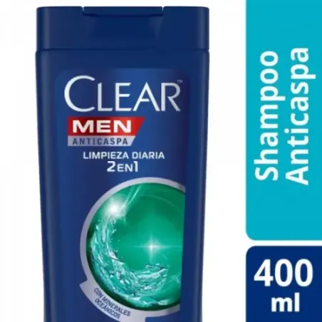 Shampoo 2 En 1 Anticaspa Clear Limpieza Diaria 400 Ml