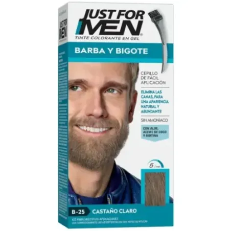 Just For Men Colorante Gel Barba Y Bigote Castaño Oscuro