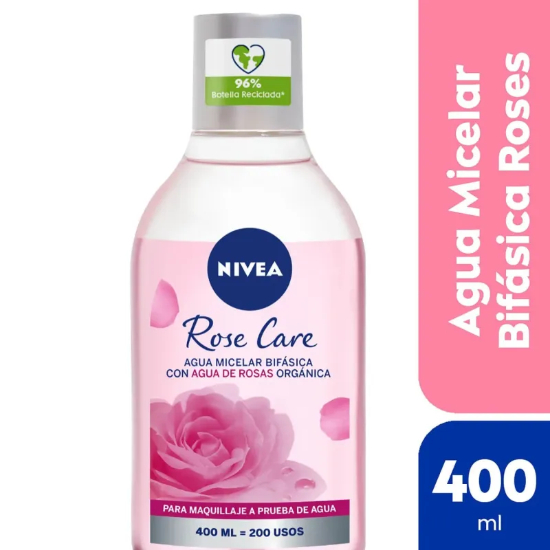 Nivea Agua Micelar Bifásica  Rose Care Para Todo Tipo De Piel 400